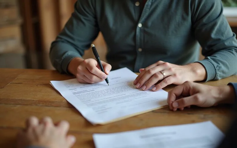 Beneficiary signing an affidavit before a notary