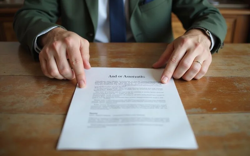 Hands pointing to a contract clause