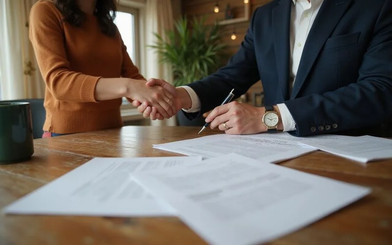 Personal representative signing a deed at a title company