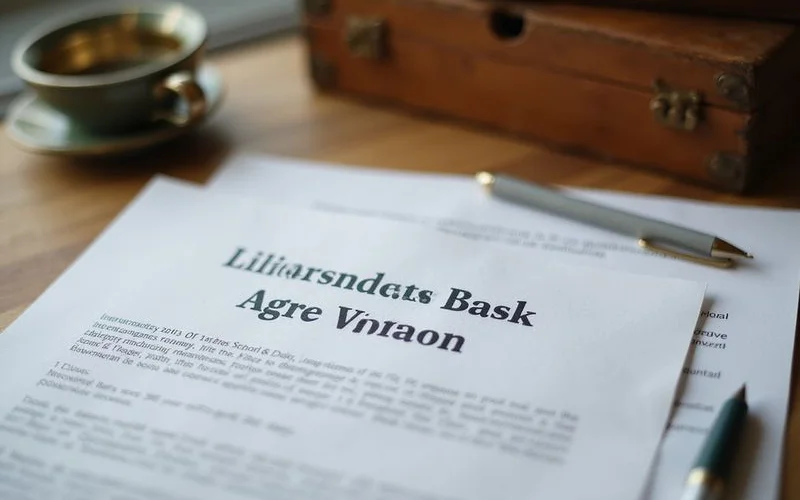 Escrow agreement and lien waiver form on a desk