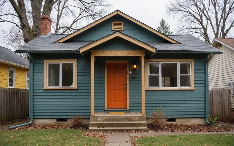 Single-family rental house needing paint