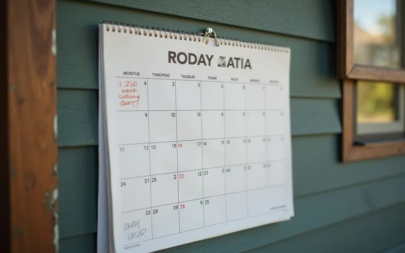 Calendar comparing a two-week closing with a three-month listing timeline