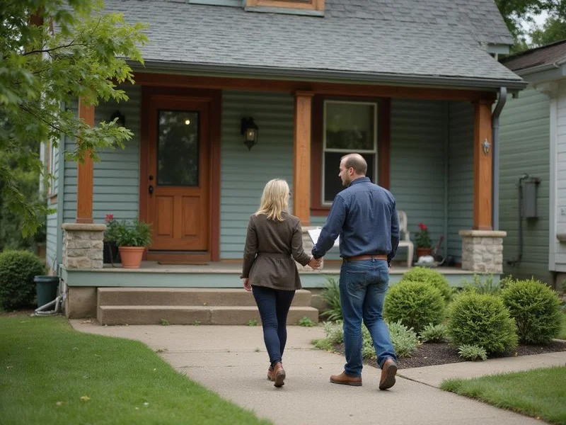 Ryan walking up to a Twin Cities house for a walkthrough