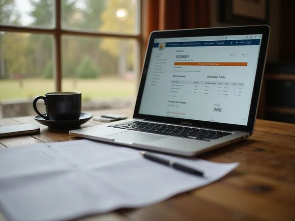 Credit report on a laptop