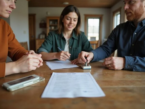 Mobile notary at a remote closing