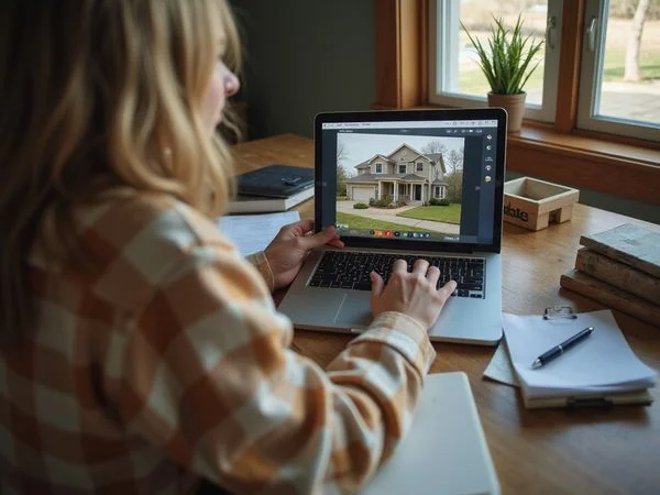 Heir on a video call reviewing house photos