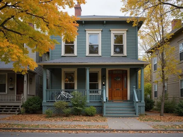 St. Paul fourplex on a tree-lined street