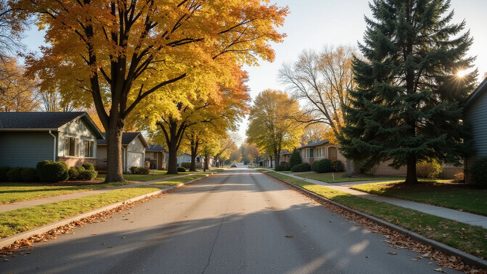 A Twin Cities residential street of ramblers and split-level homes